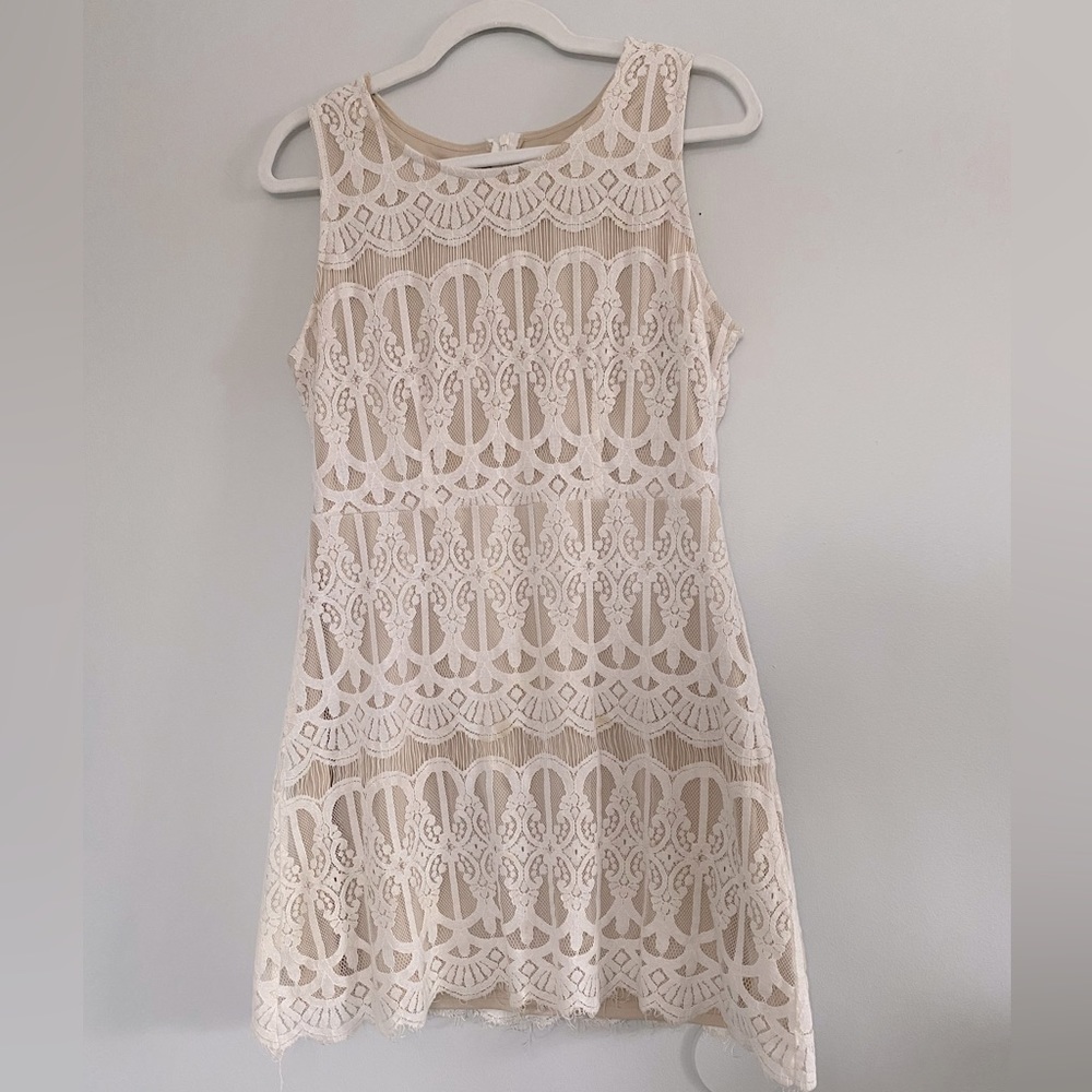 White Lace Overlay Dress Size Large